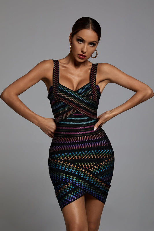 DALIA - Rainbow Bandage Dress