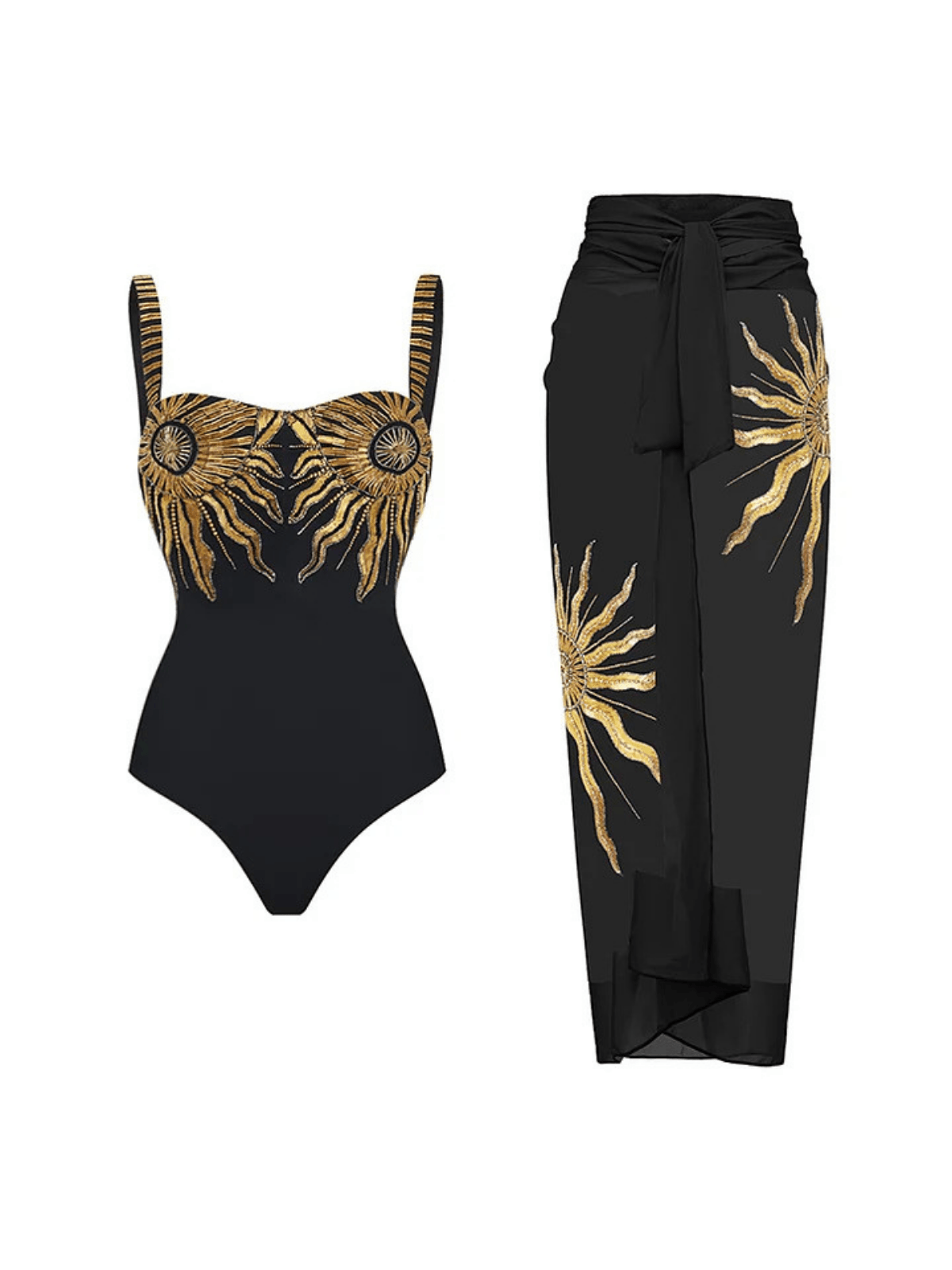 DALIA - Sunflower Sequin Swimwear Two Piece Set
