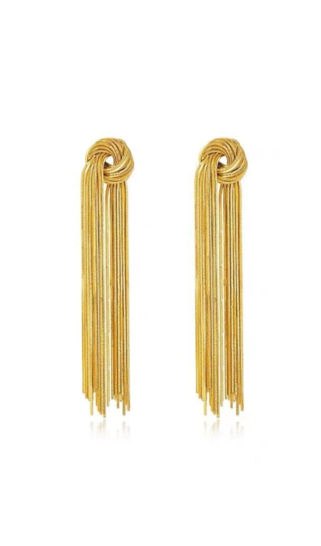 DALIA - Gold Tied Tassel Earrings