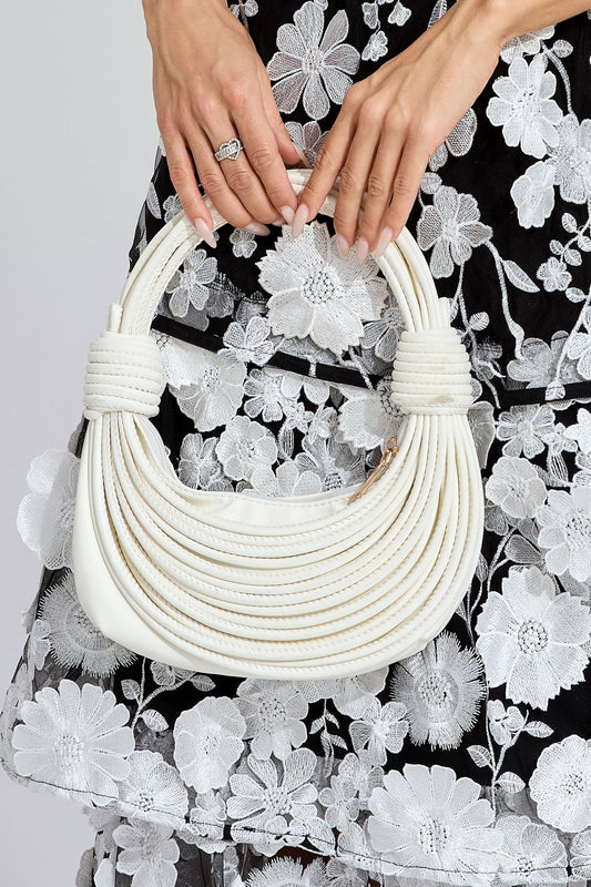 DALIA - Malha White PU Knotted Bag