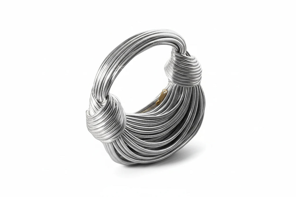 DALIA - Silver PU Knotted Bag