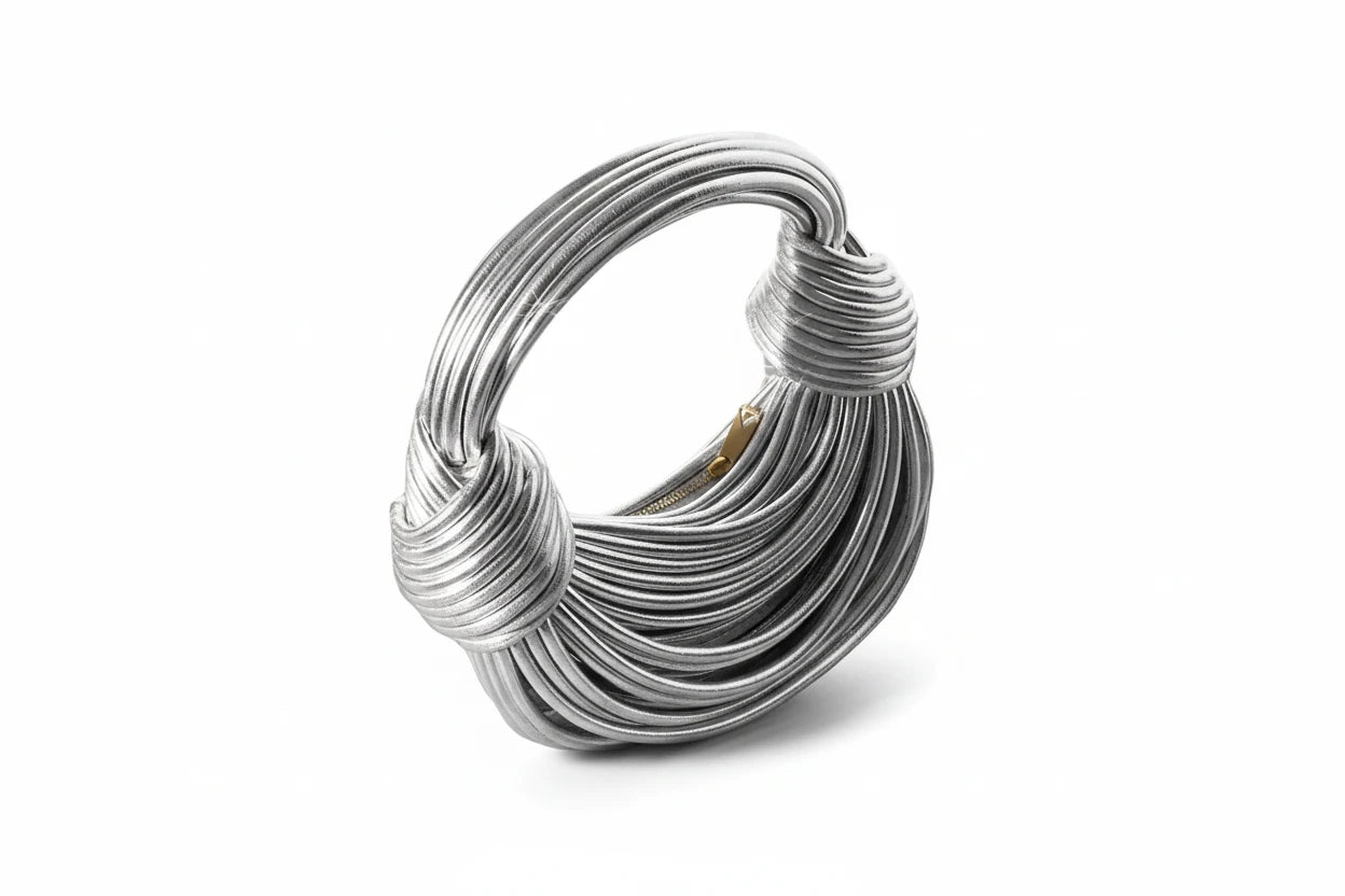 DALIA - Silver PU Knotted Bag