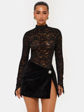 DALIA - Romantic Lace Two Piece Set - Black