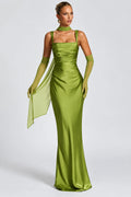 DALIA – Draped Maxi Dress - Green