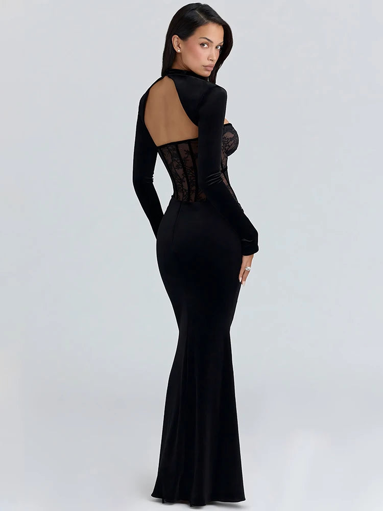 DALIA - Long Sleeve Lace Maxi Dress