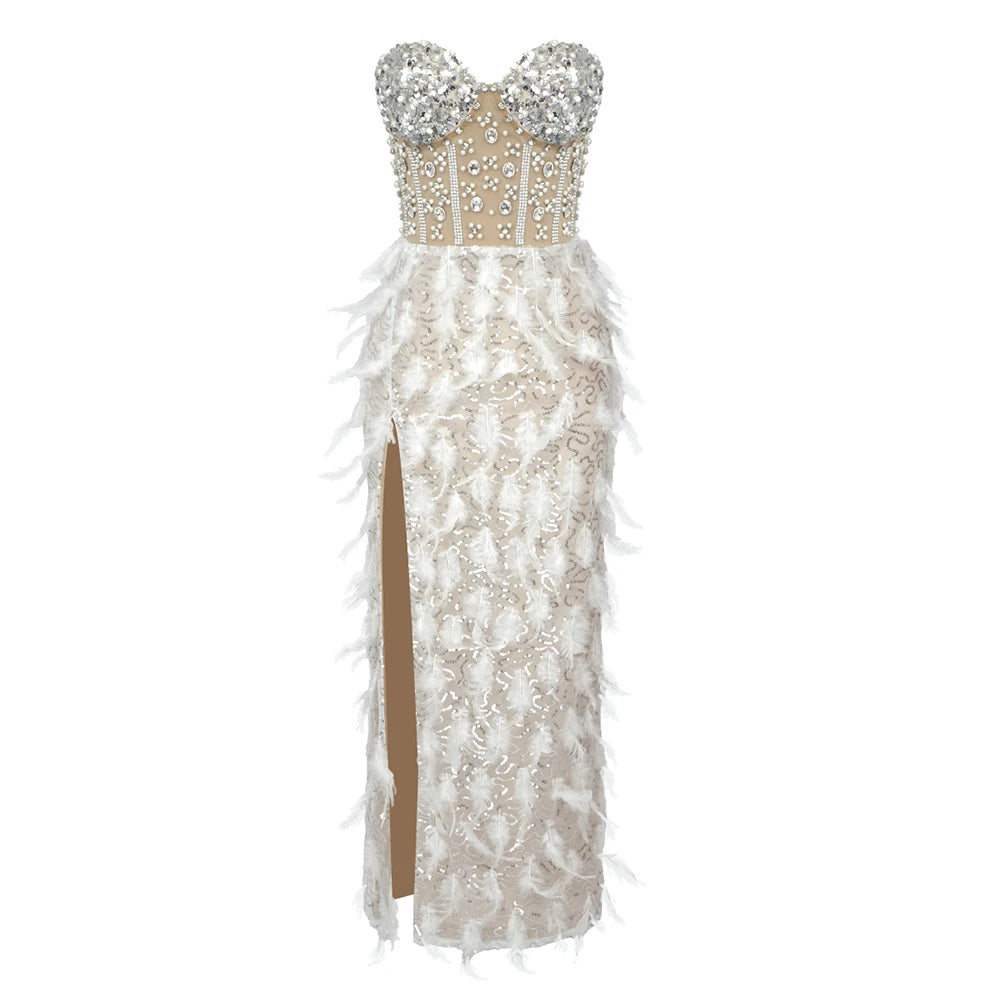 DALIA - Exclusive Corset Feather Dress