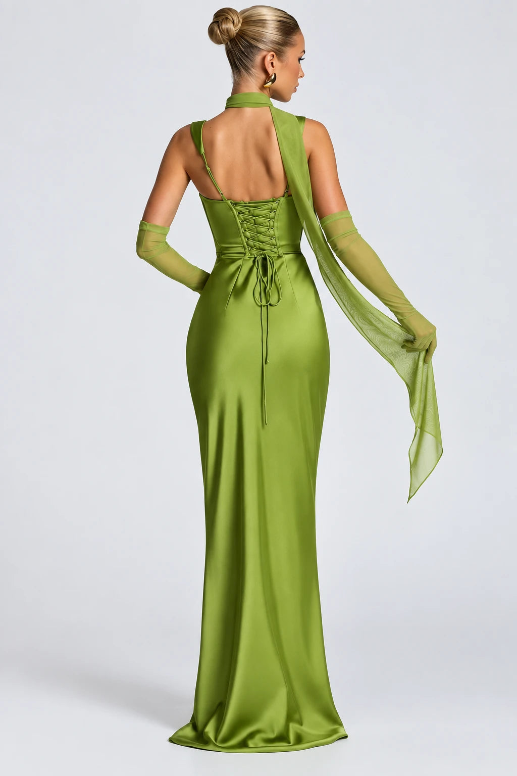 DALIA – Draped Maxi Dress - Green