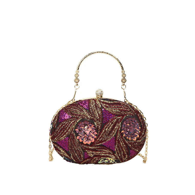 DALIA - Floral Sequin Evening Clutch