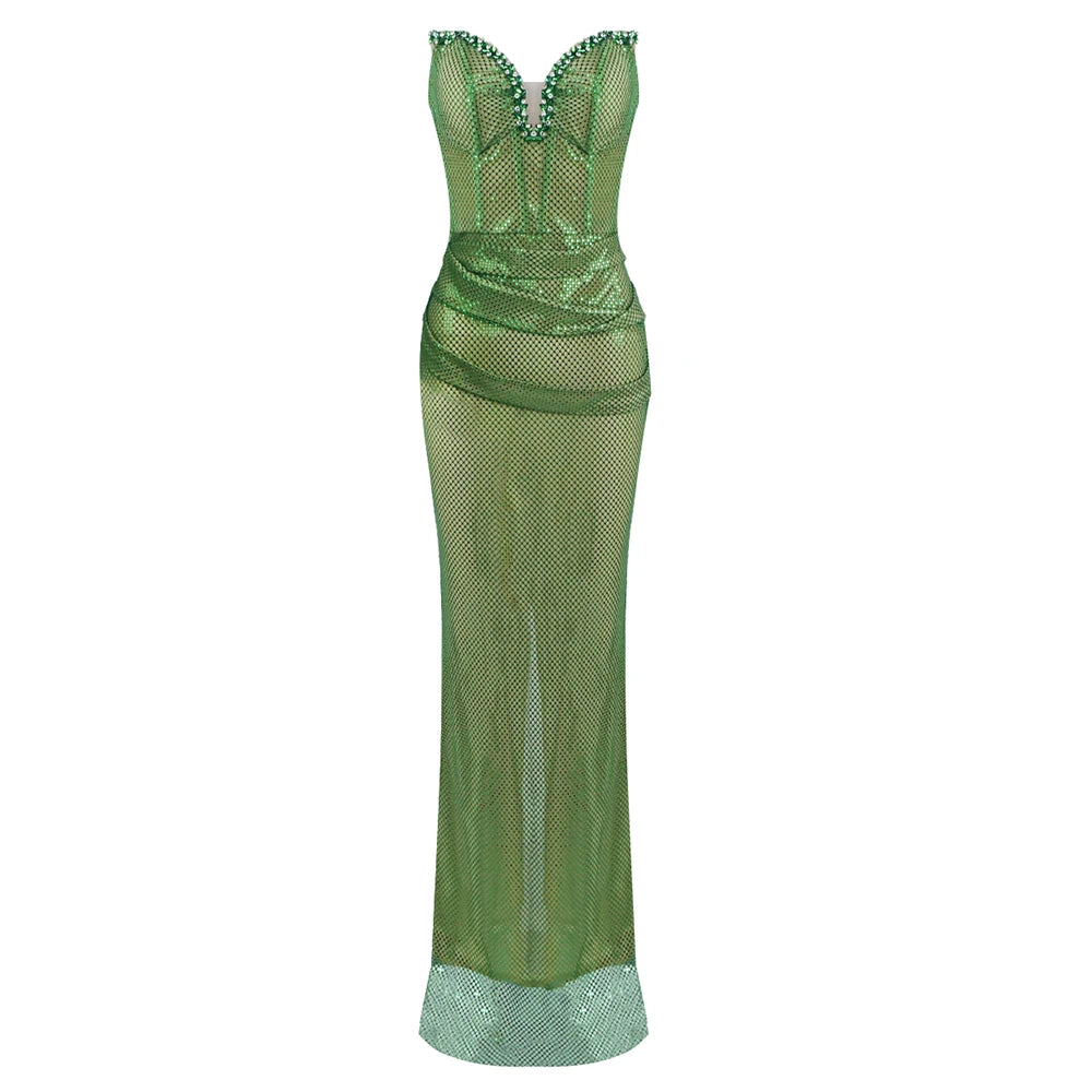 DALIA - Emerald Green Sequin Mermaid Evening Dress