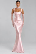 DALIA – Draped Maxi Dress - Pink