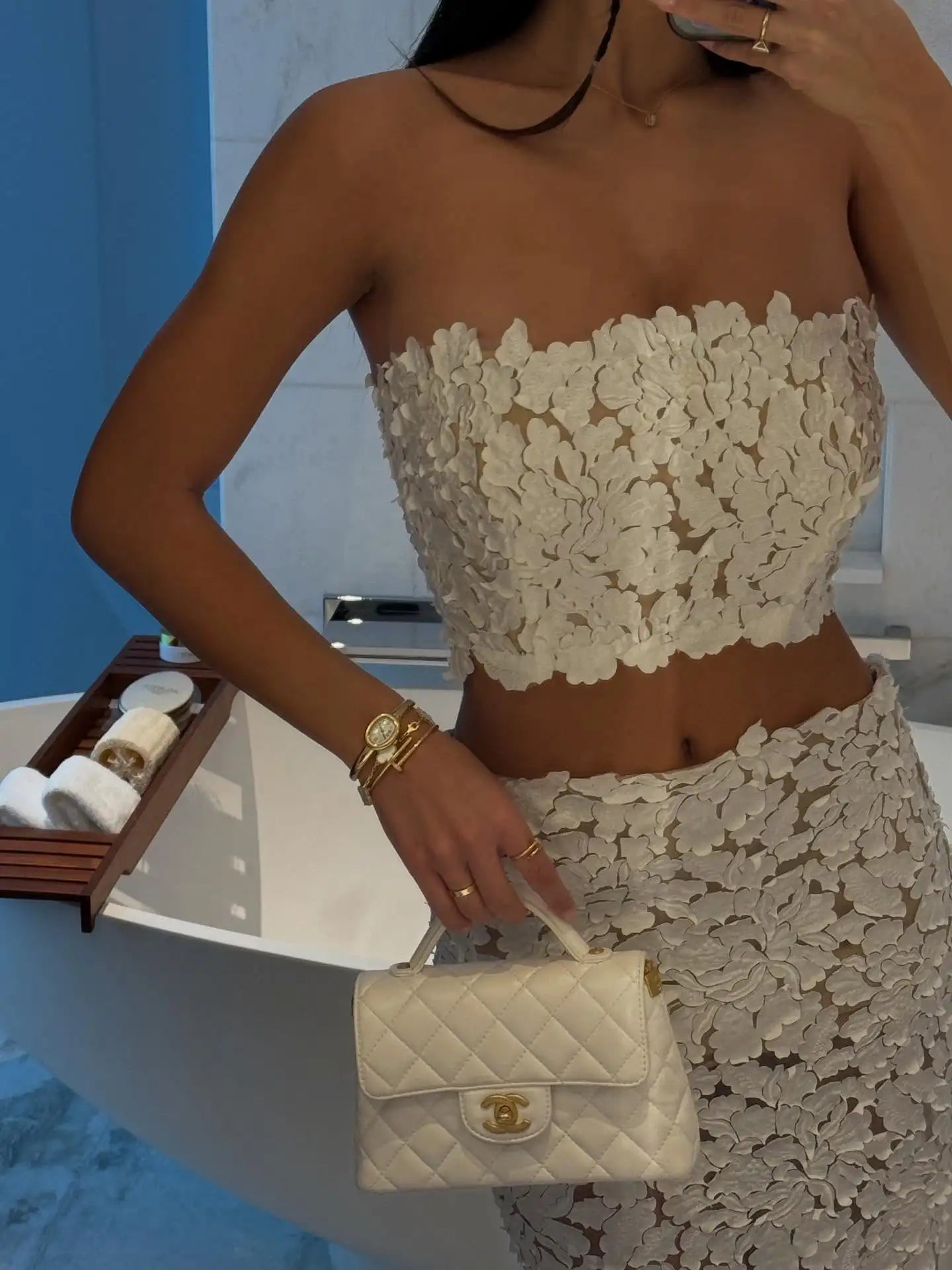 DALIA - Two Piece Cover Up White