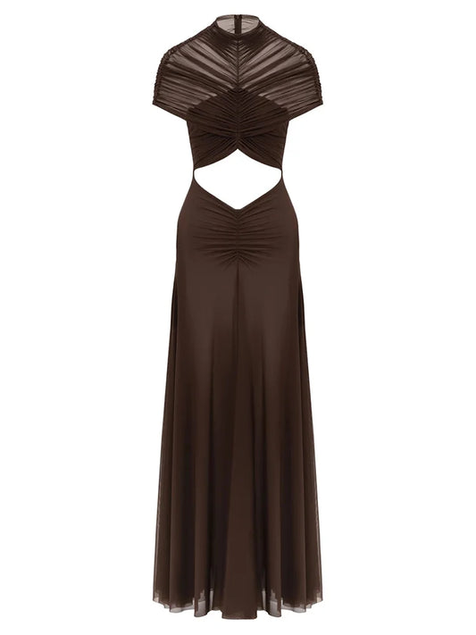 DALIA – Cut-Out Ruched Maxi Dress