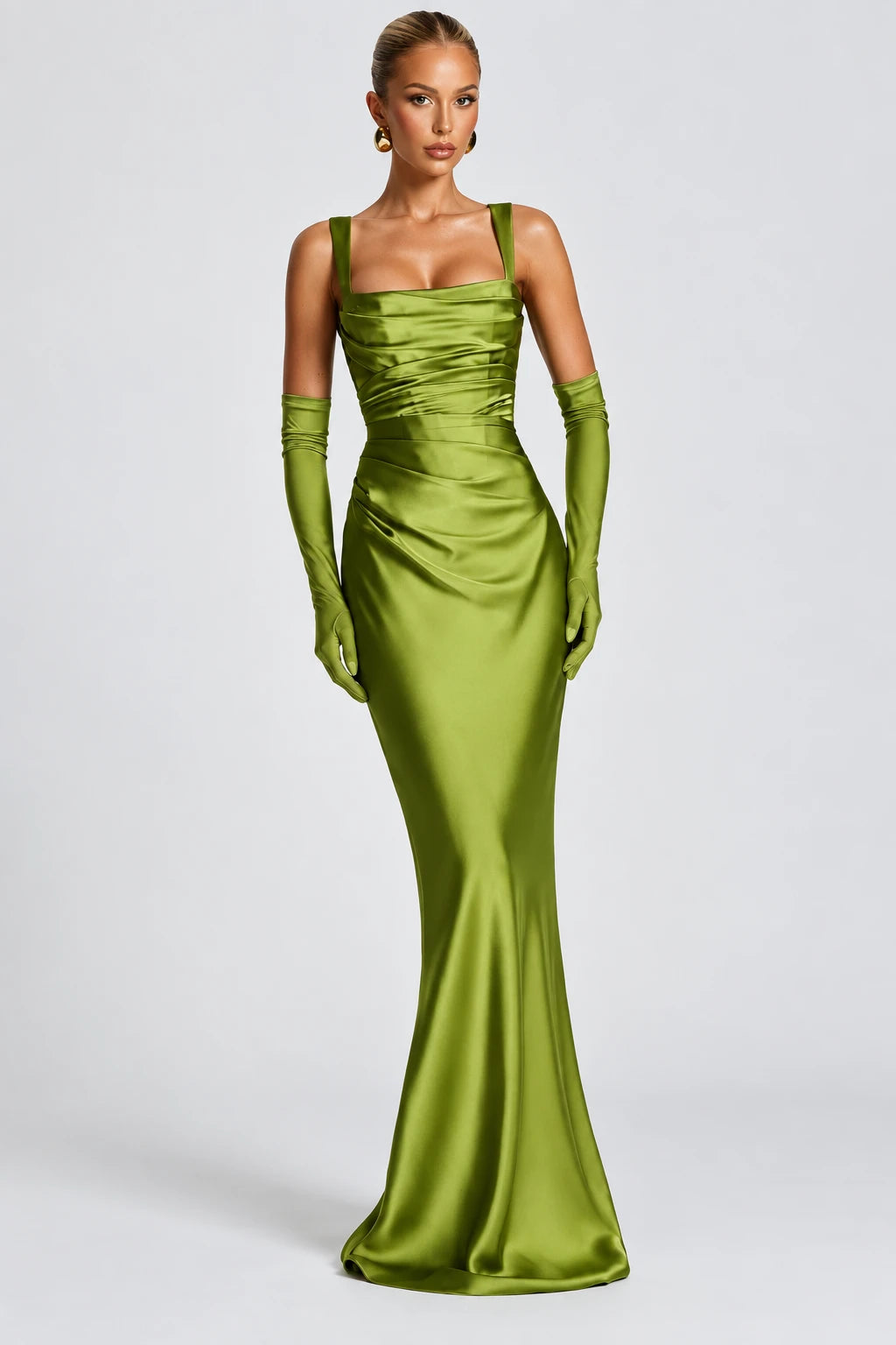 DALIA – Draped Maxi Dress - Green