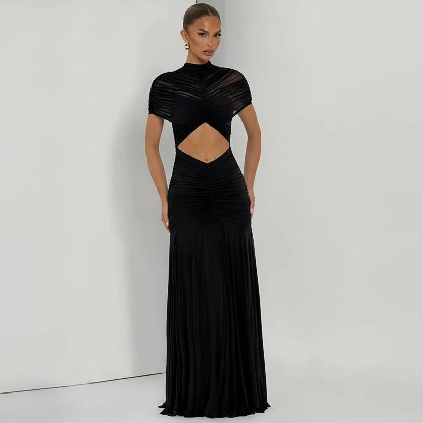 DALIA – Cut-Out Ruched Maxi Dress