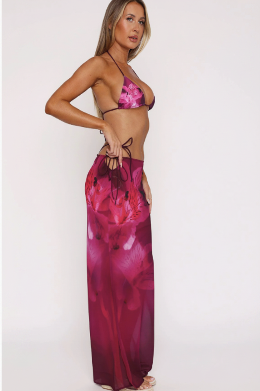 DALIA - Tropics Bikini & Skirt Set - Purple