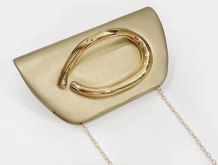 DALIA - Sculpted Gold-Detail Evening Clutch