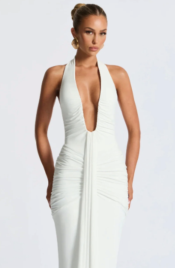 DALIA - Chic Long V-Cut Dress