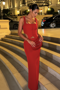 DALIA - Maxi Skirt Two Piece Set Red