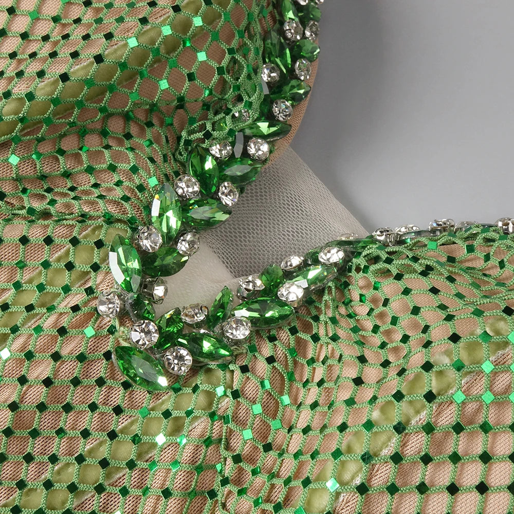 DALIA - Emerald Green Sequin Mermaid Evening Dress