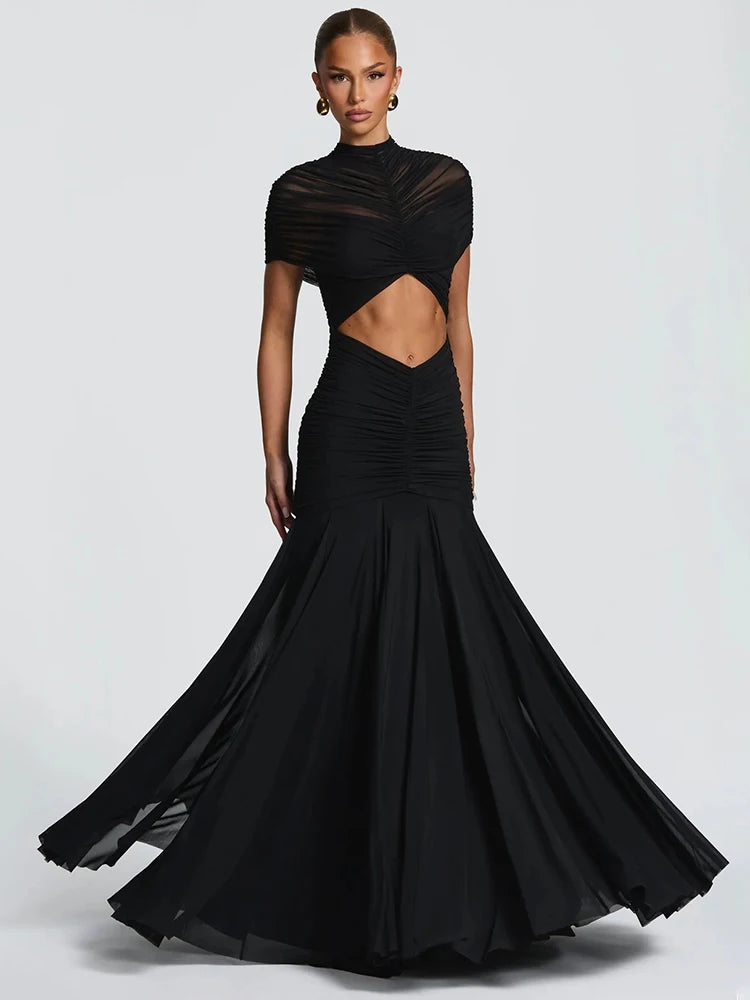 DALIA – Cut-Out Ruched Maxi Dress