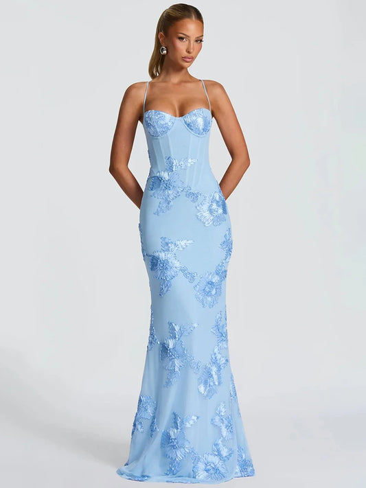 DALIA - Bodycon Flower Maxi Dress