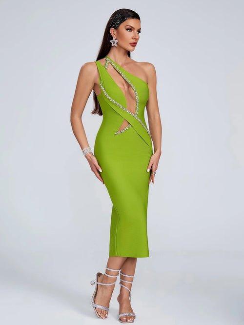 DALIA - Bandage Dress Lime