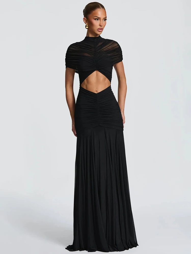 DALIA – Cut-Out Ruched Maxi Dress
