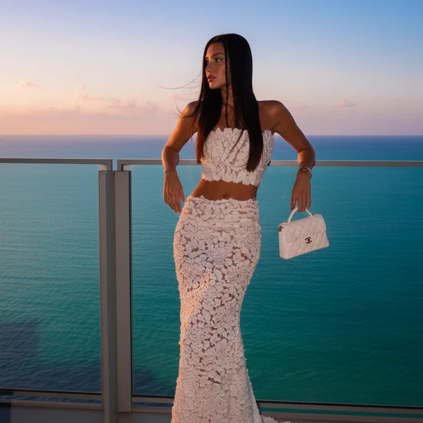 DALIA - Two Piece Cover Up White
