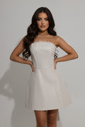 DALIA - Sparkle Energy Bow Mini Dress - Champagne