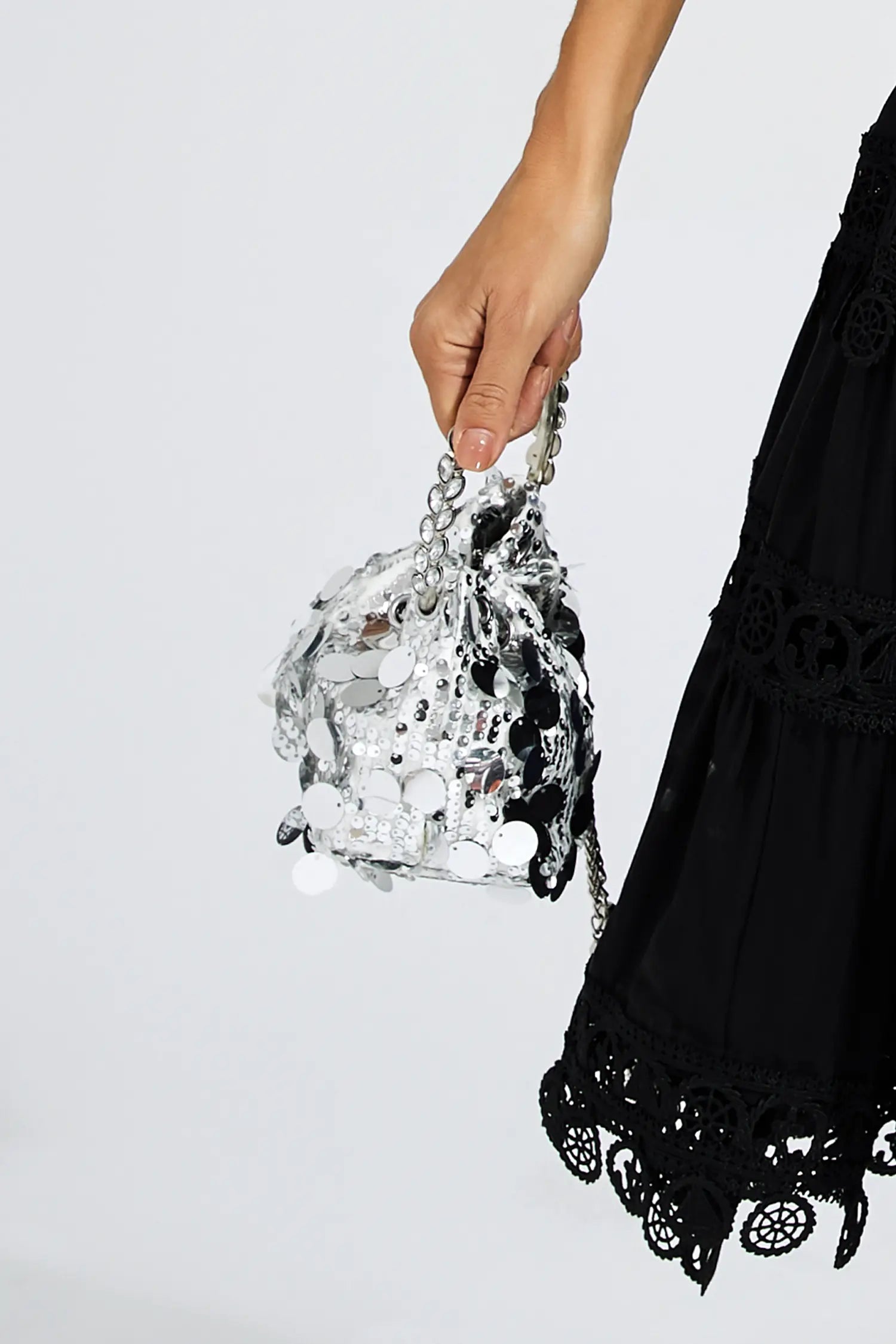 DALIA - Silver Sequins Bag