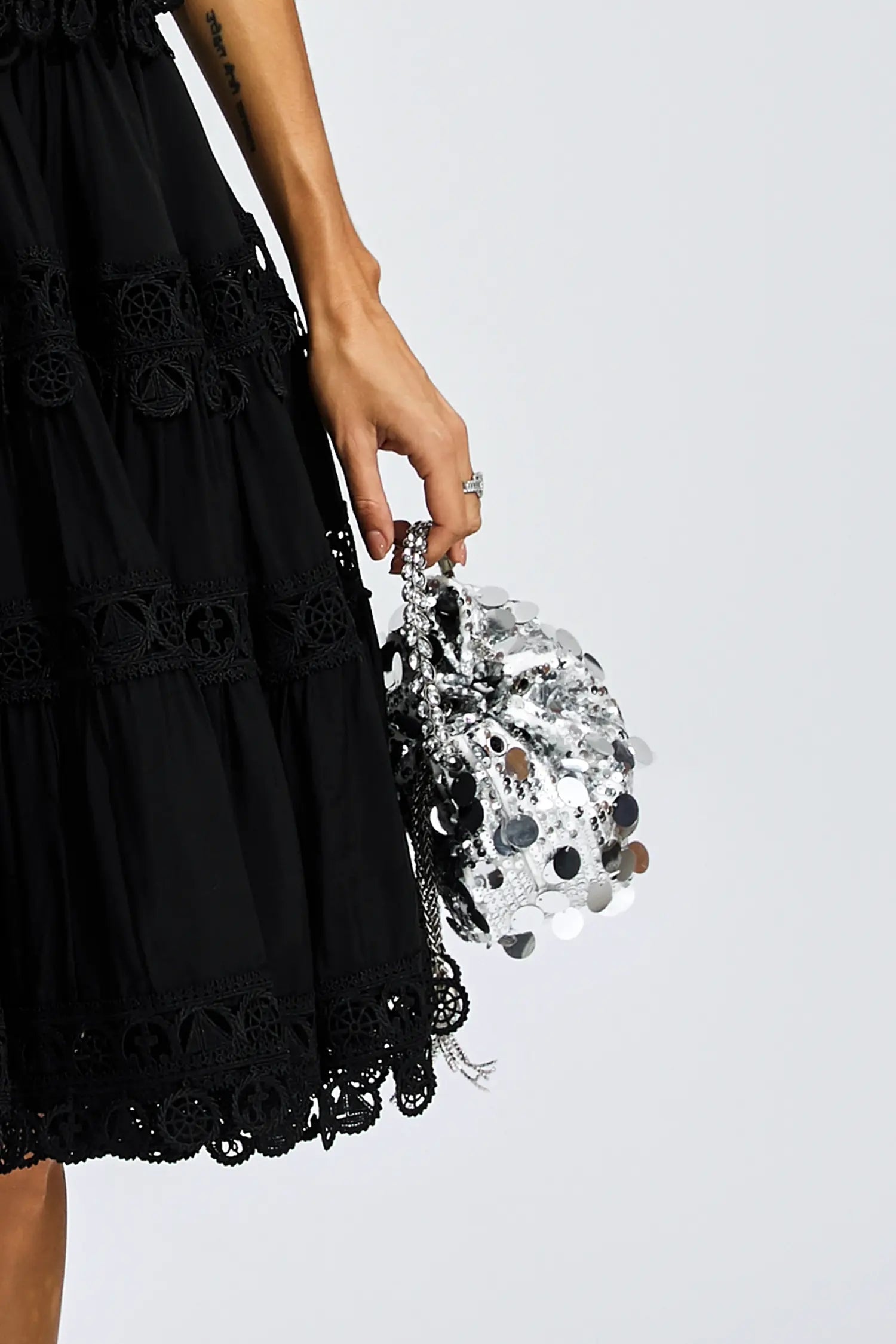 DALIA - Silver Sequins Bag
