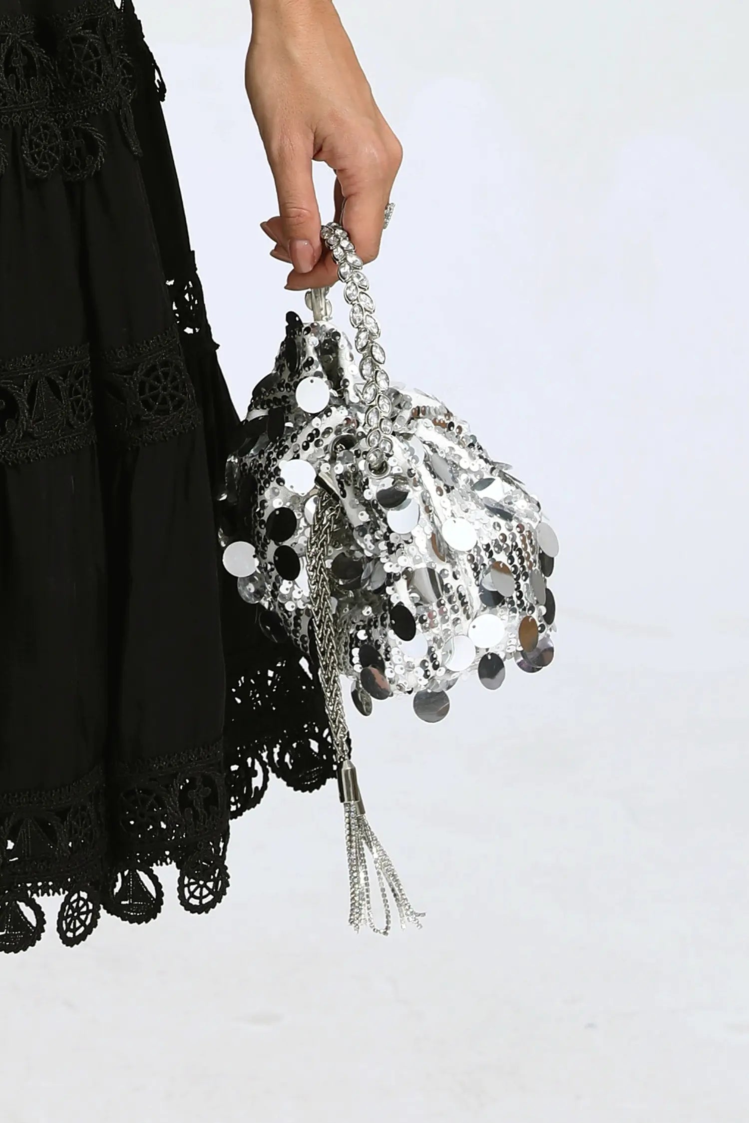 DALIA - Silver Sequins Bag