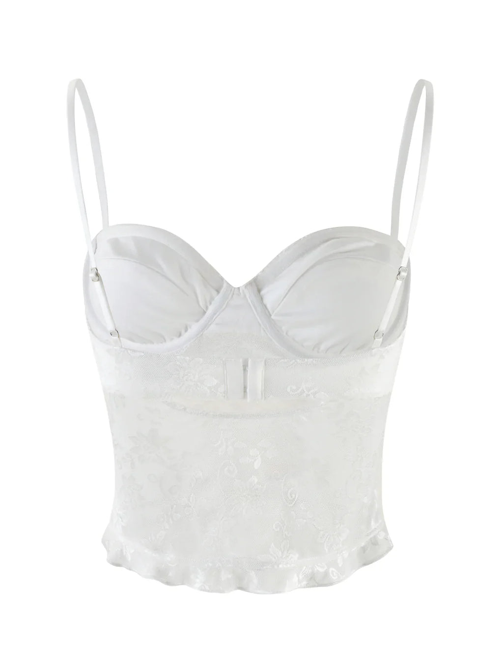 DALIA - Spaghetti Strap Corset Lace Top and Skirt Set White