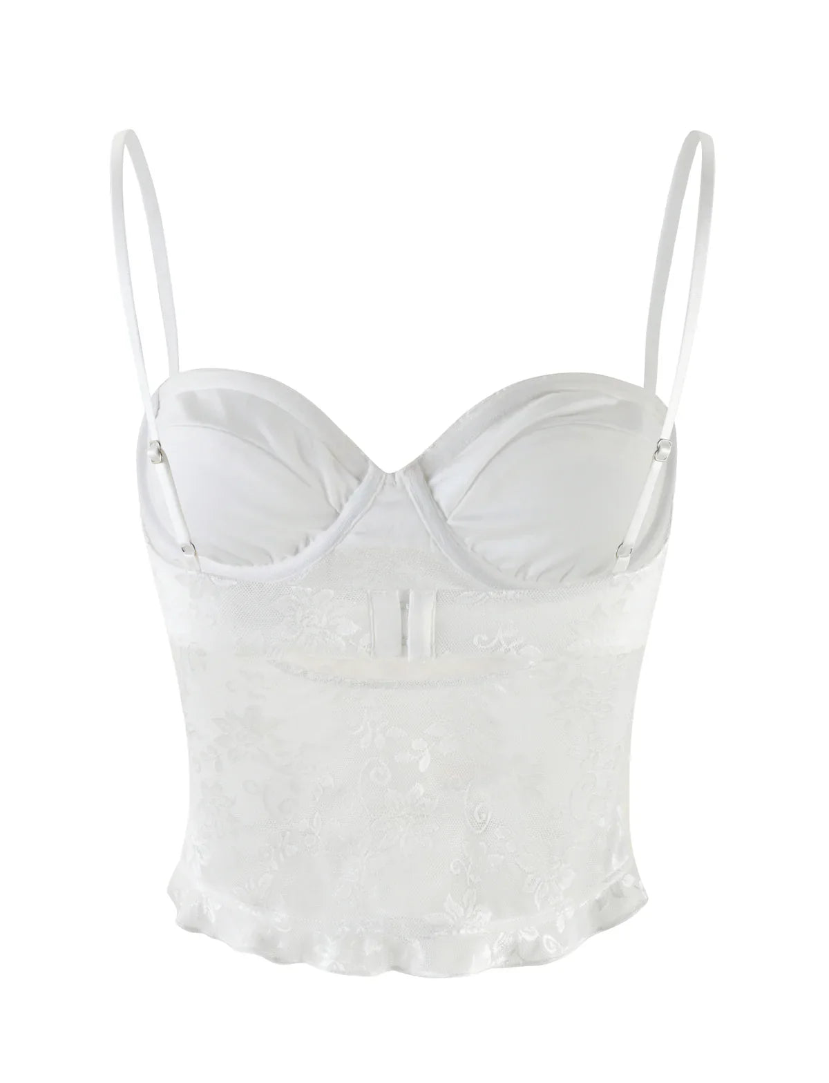 DALIA - Spaghetti Strap Corset Lace Top and Skirt Set White