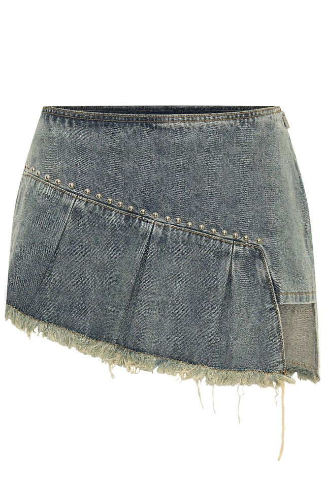 DALIA - Denim Mini Skirt Sand Wash