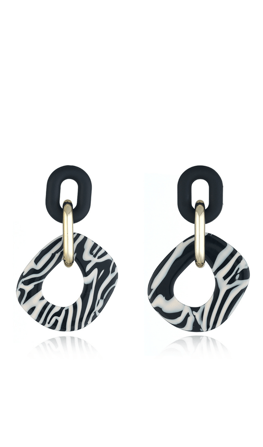 Ariyah oorbellen met zebraprint 
