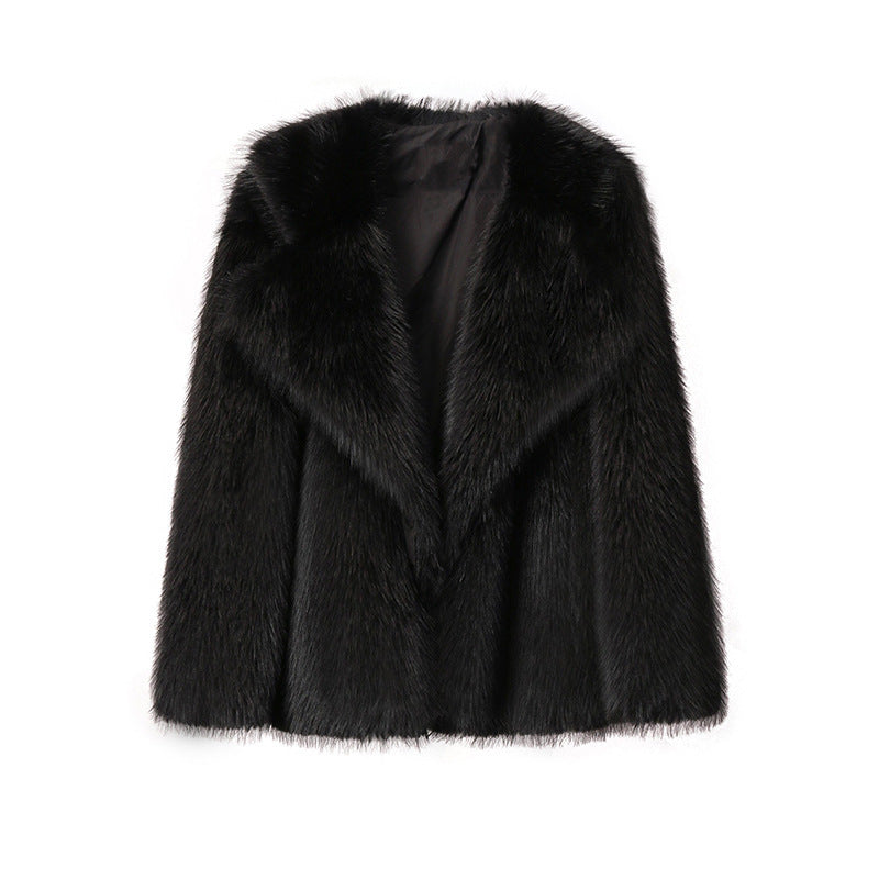 DALIA - Lapel Faux Fur Coat