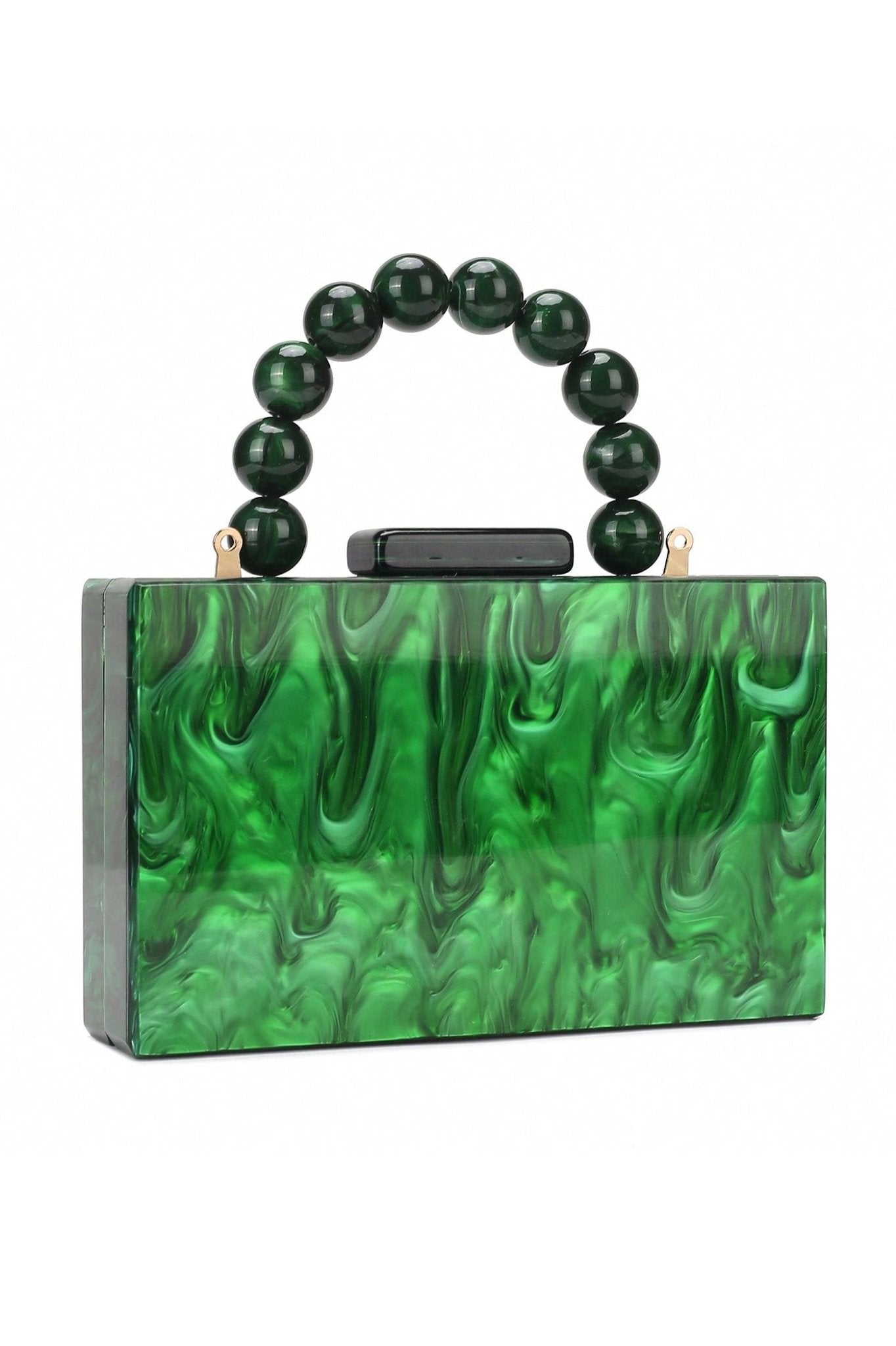 DALIA - Beaded Chain Marbling Handbag