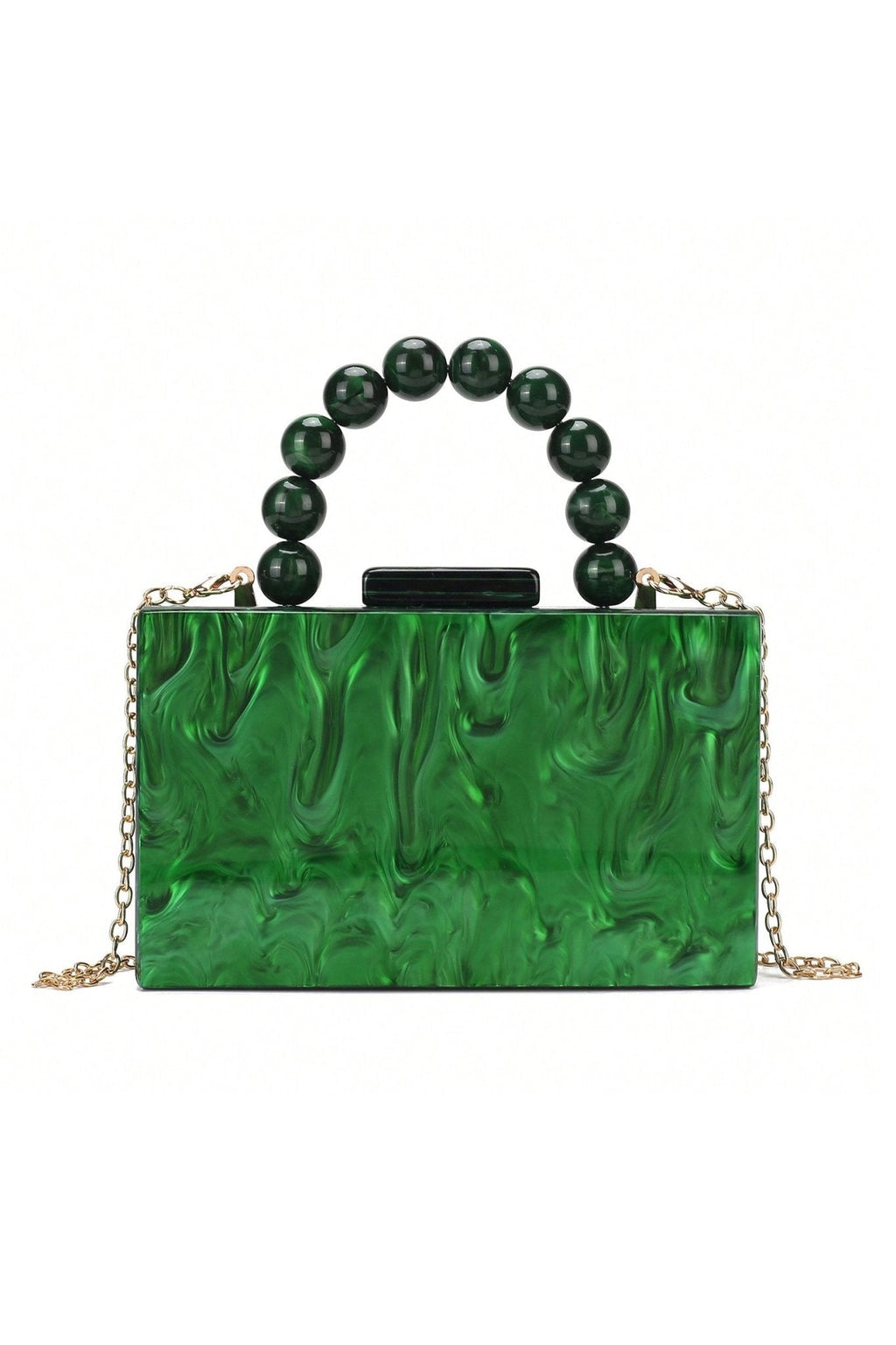 DALIA - Beaded Chain Marbling Handbag