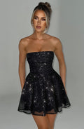 DALIA - Glitter Strapless Mini Dress - Black