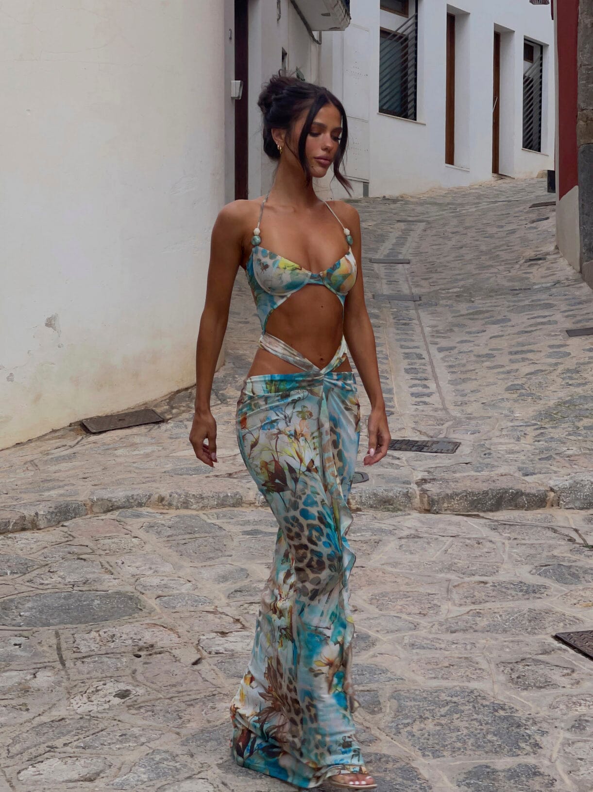 DALIA - Flower Maxi Dress - Blue Print