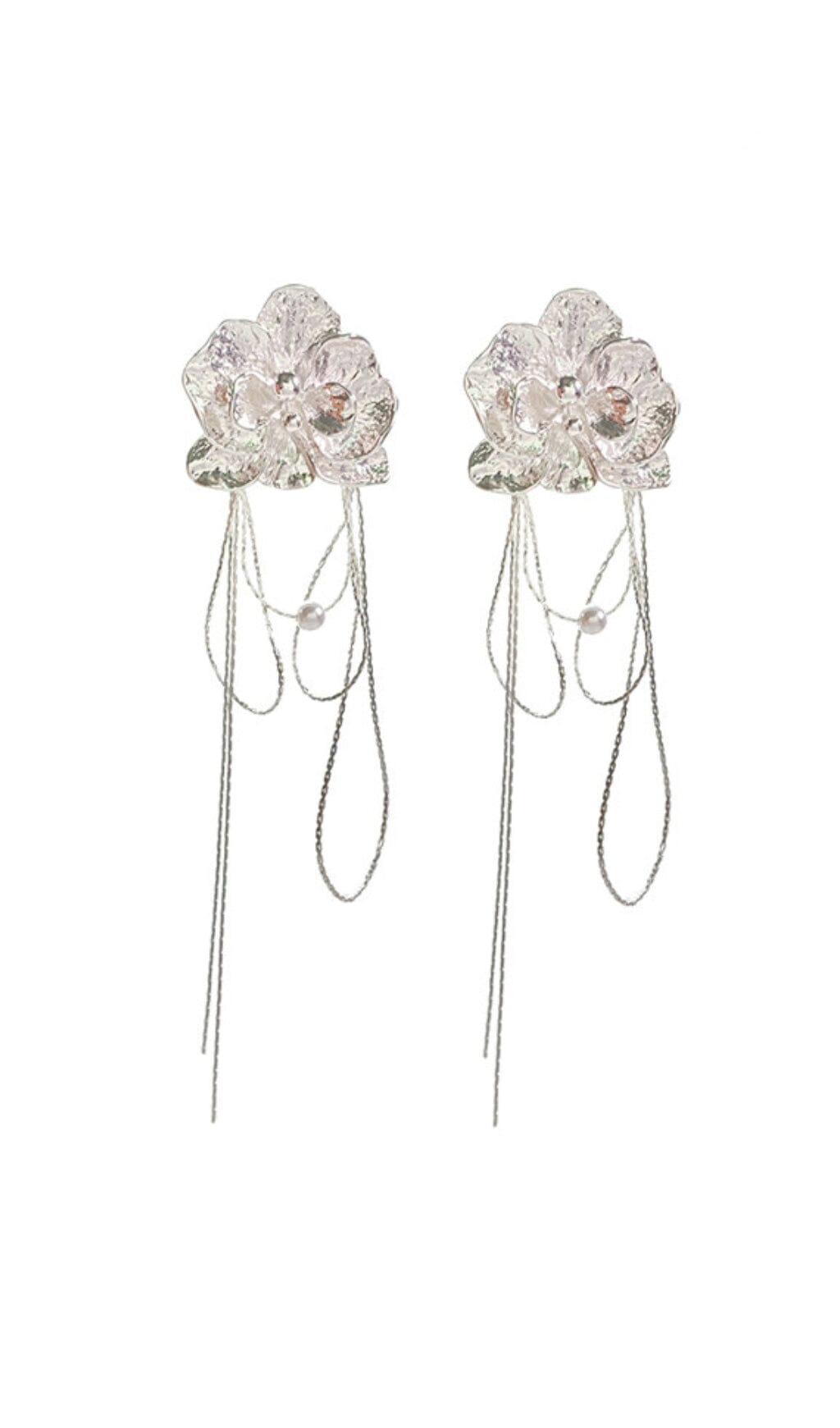 DALIA - White Butterfly Orchid Earrings