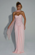 DALIA - Elegant Strapless Evening Gown - Pink