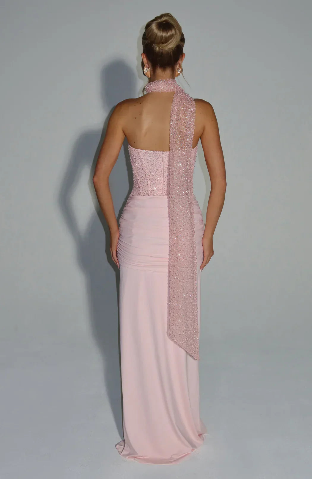 DALIA - Elegant Strapless Evening Gown - Pink