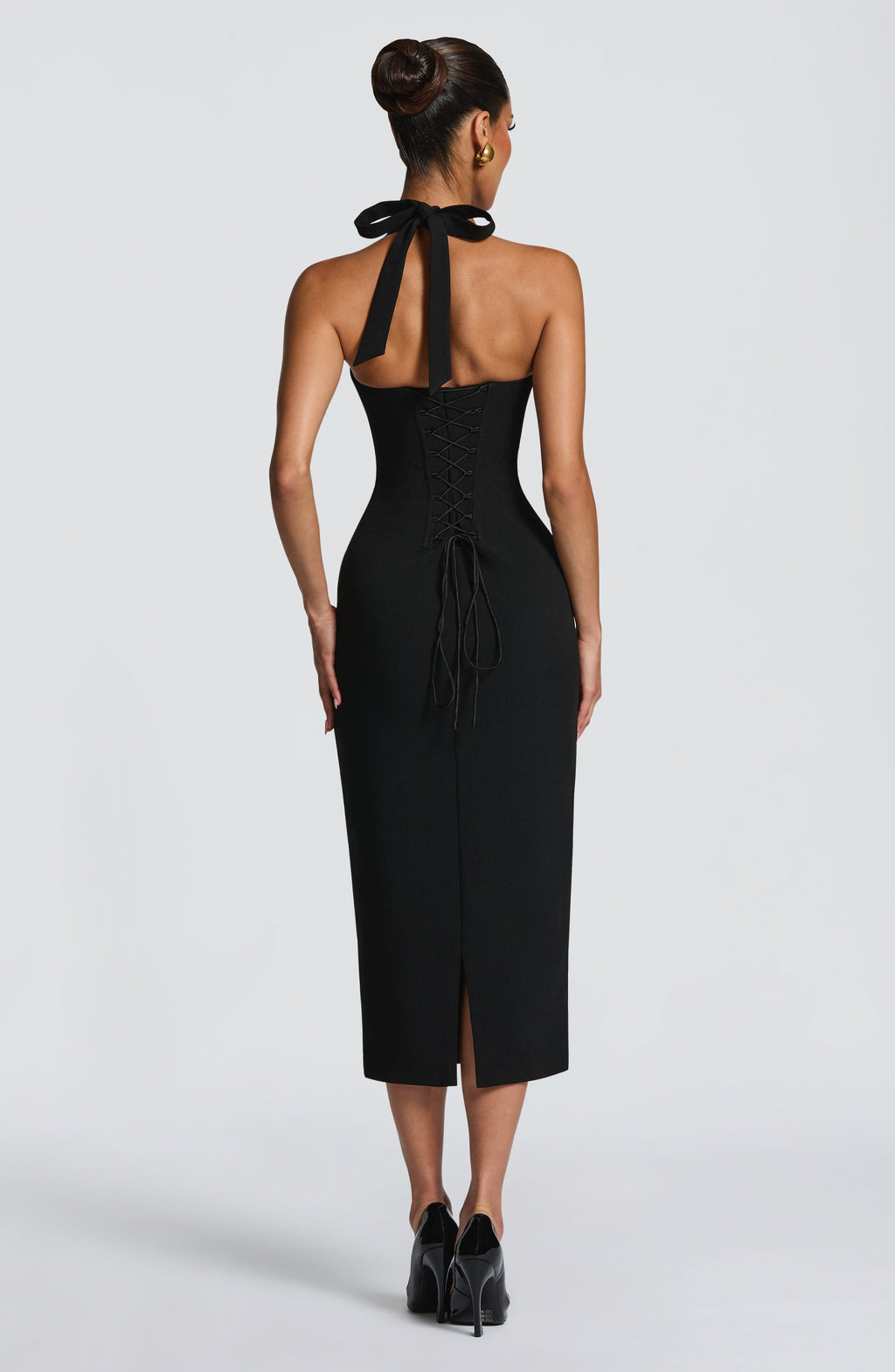 DALIA - Romantic Midi Dress - Black