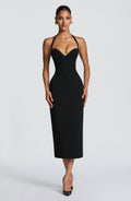 DALIA - Romantic Midi Dress - Black