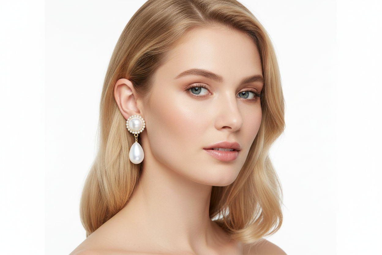 DALIA - Jacki White Pear Earrings