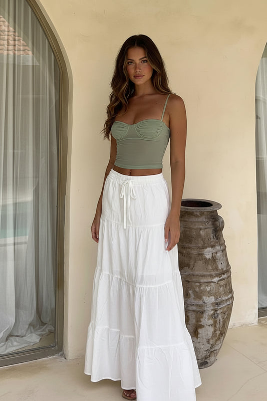 DALIA - Ibiza Maxi Skirt White
