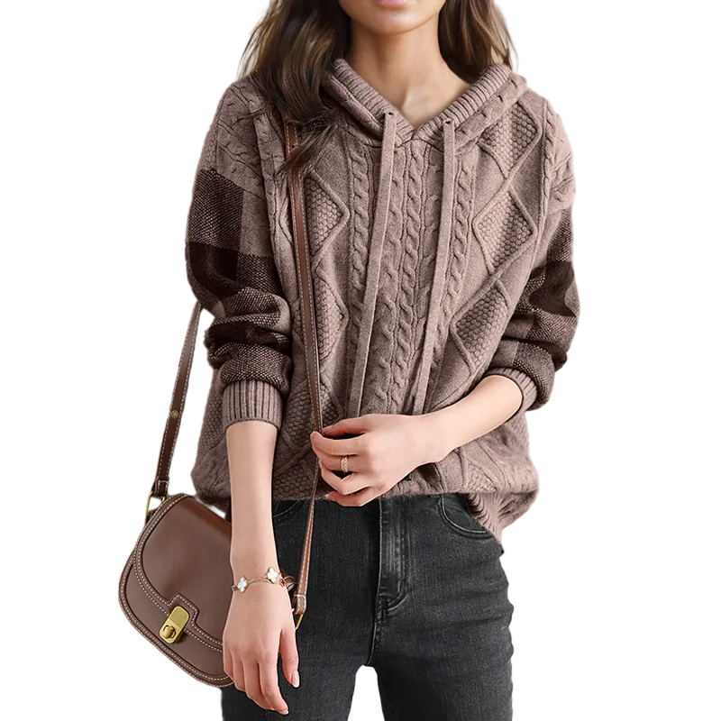 DALIA - Jacquard Hooded Sweater