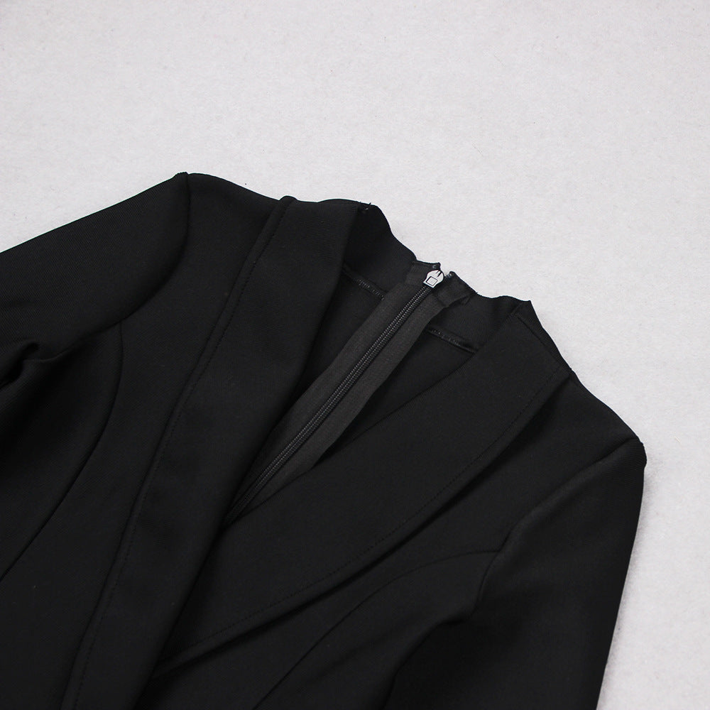 DALIA - Feather-Trim Blazer Dress